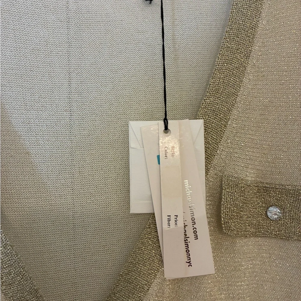 Michael Simon Shimmering Gold Cardigan